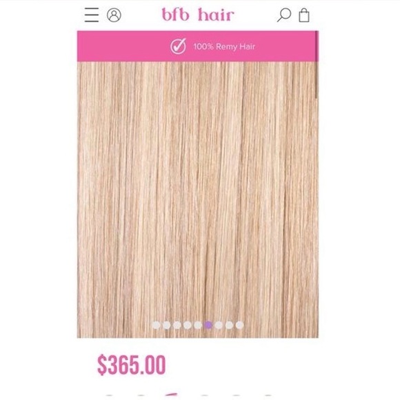 BFB 20” one piece no-show 100% Remy human hair extensions in light beige blonde.